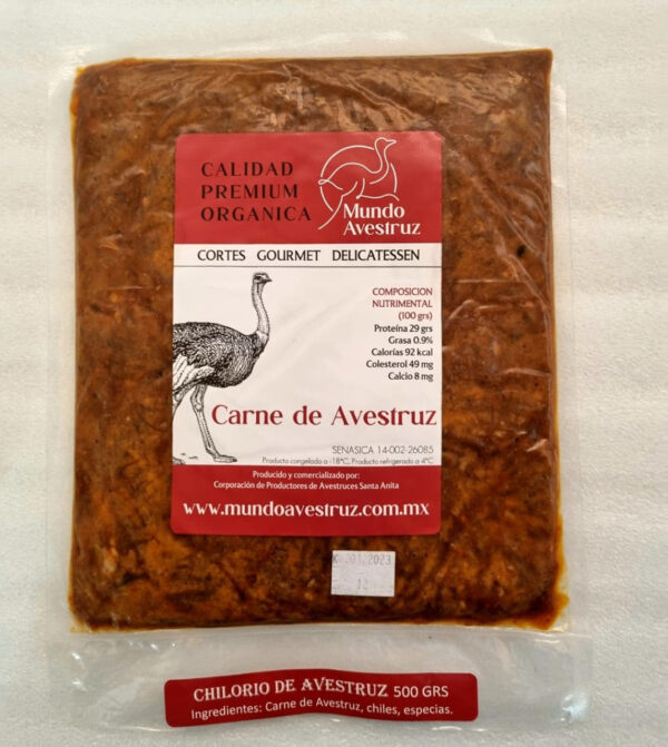 Chilorio de avestruz